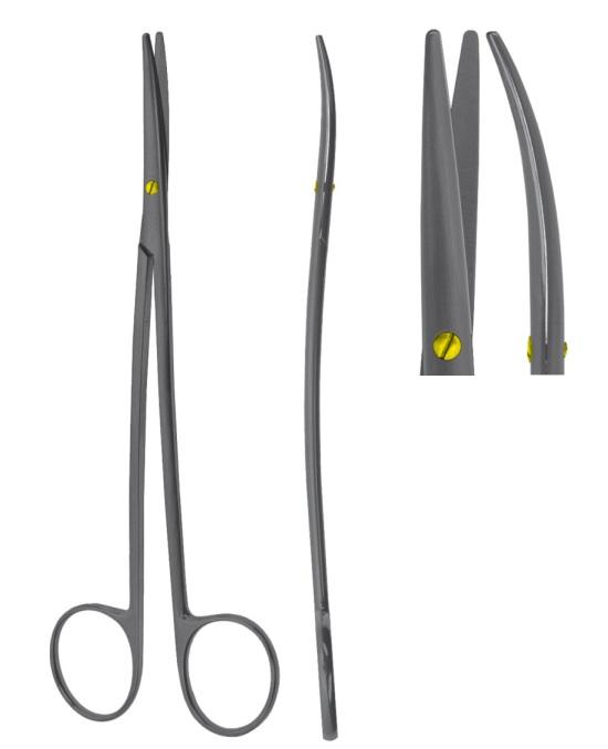 Ножиці хірургічні, дисекційні, "Metzenbaum Fino", "TC", S-вигнута ручка, вигнуте лезо, тупокінцеві, загальна довжина 200 мм. FEHLING INSTRUMENTS GmbH & Co. KG